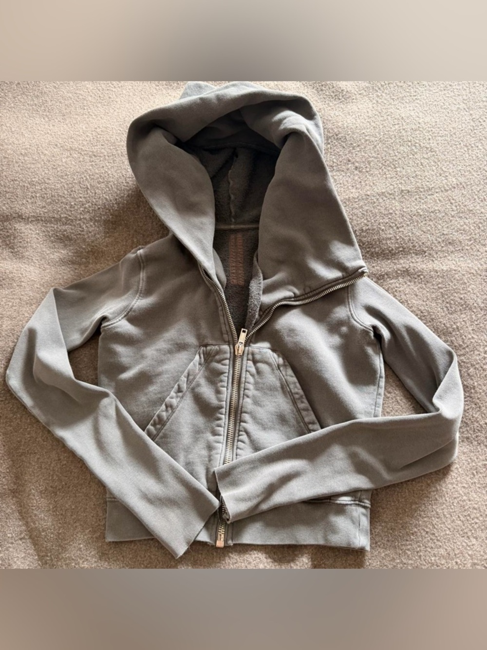 Rick Owen’s Women Asymmetrical Zip Up Hoodie